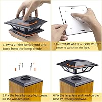 Vista 6 de Siedinlar Luces solares para postes al aire libre, 2 modos de luz LED para valla de cubierta de 4 x 4, 5 x 5, 6 x 6, decoración de patio, jardín