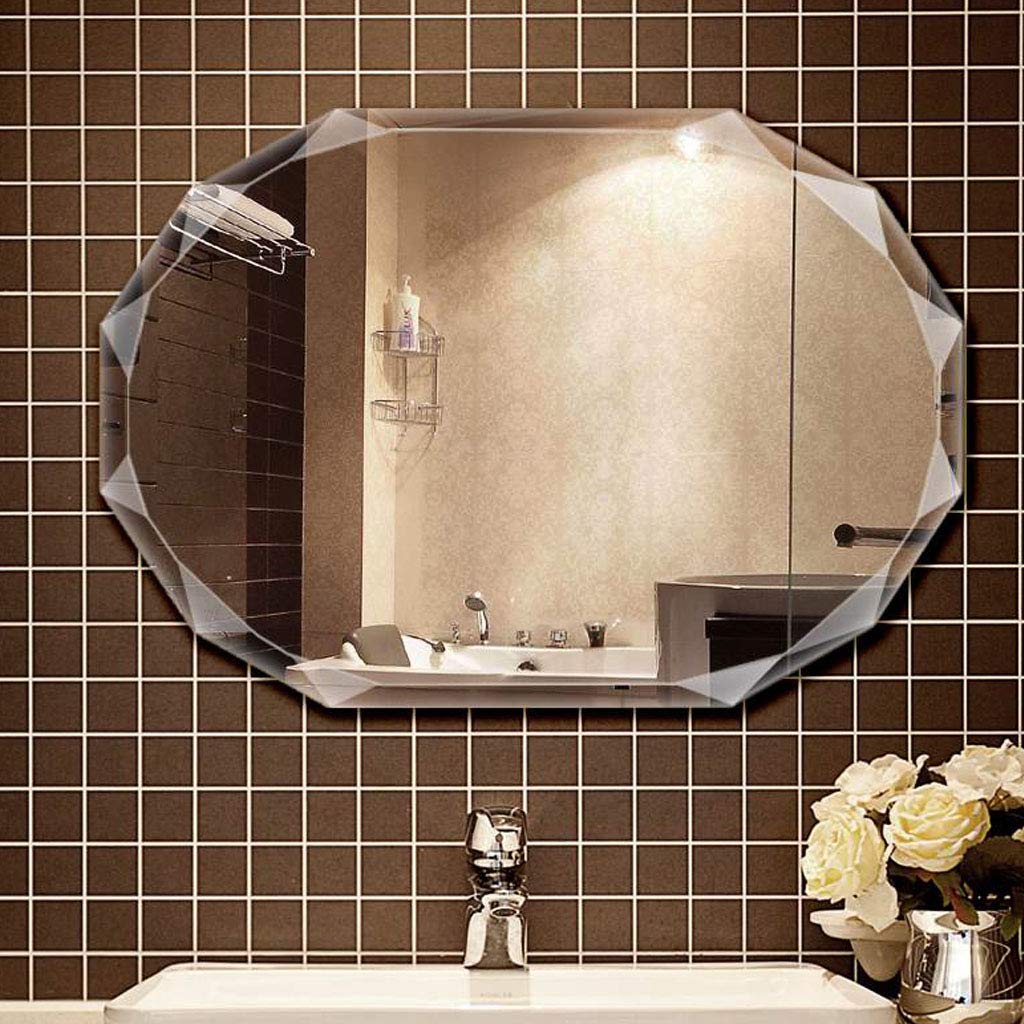 Specchio da parete senza cornice per trucco, 5 mm di spessore, specchio da bagno per elegante decorazione domestica e applicazione trucco