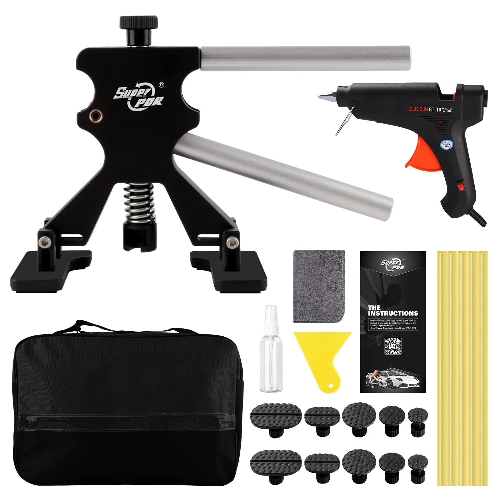 Amazon.com: Super PDR Paintless Dents Repair Kit - Car Dent Puller Hand  Tool kit with Upgrade LED Reflector Board (3 Brightness Controls) for All  Kinds of Car Body Dent Remover : Automotive