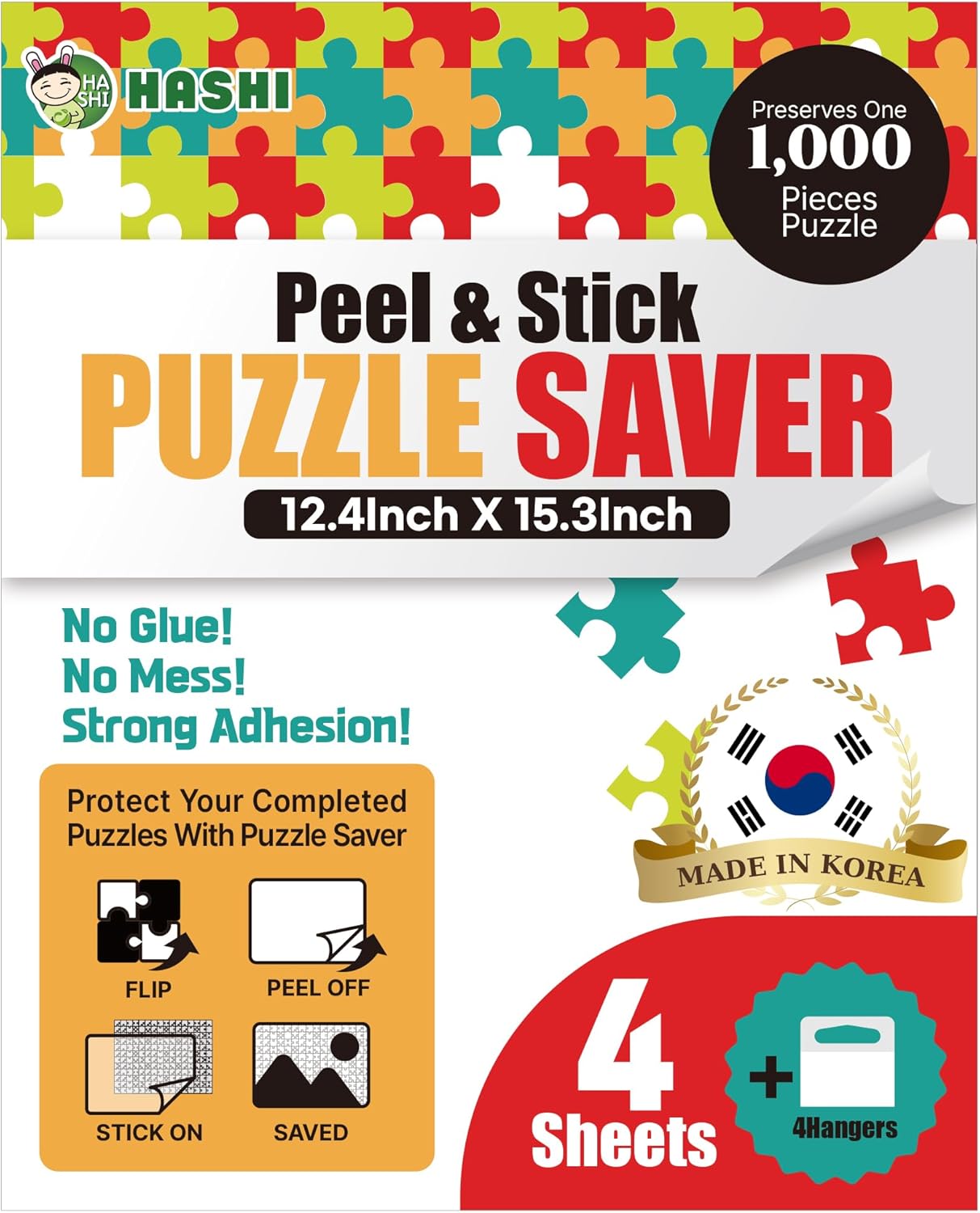 Amazon.com: HASHI Puzzle Saver 4 Sheets (12.4 x 15.3 Inches) with 4 ...