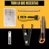 InstallerParts Kit d'outils d'installation réseau 15 pièces – Comprend un testeur de données LAN, une pince à sertir RJ11/45, un poinçon 66 110, une pince à dénuder de calibre 20-30, un couteau - 7