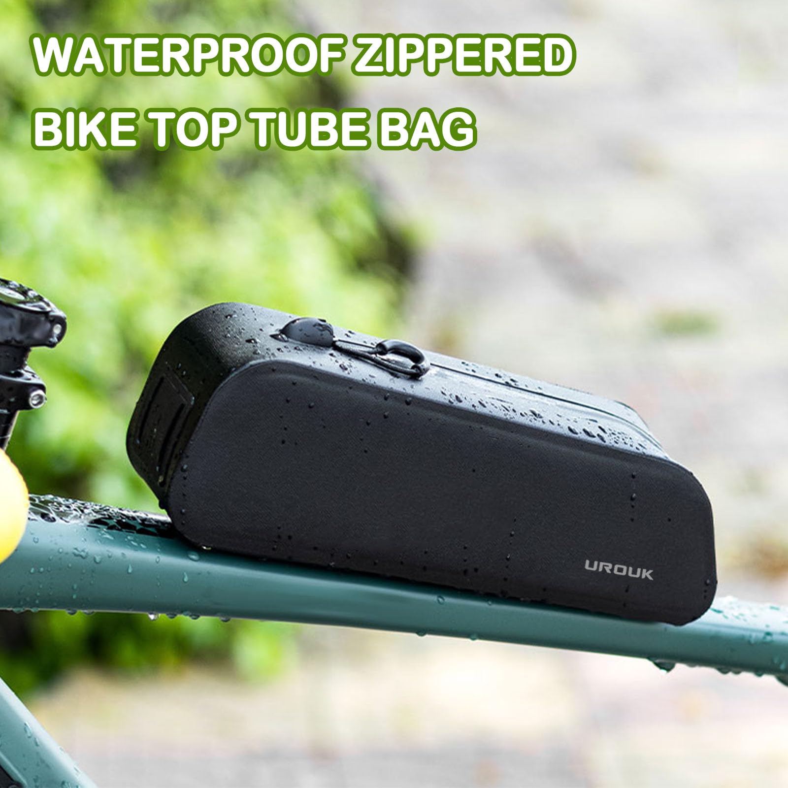 Borsa per Tubo Superiore per Bicicletta con Cerniera da EVA con Impermeabile,Borsa per Telaio da Bicicletta Para Movimento per Bici da Corsa,Gravel e MTB，Nero