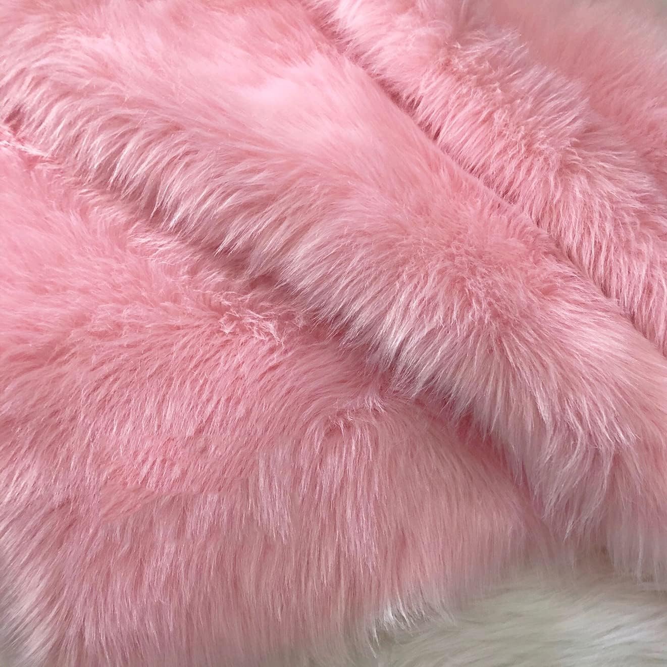 Tela de piel sintética rosa para coser abrigos y mantas de 180x50 cm