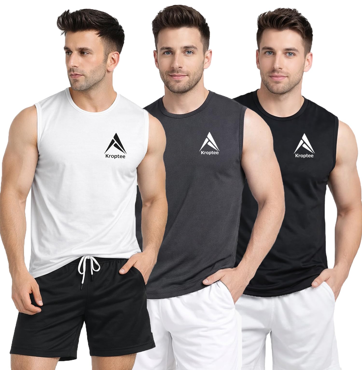 kroptee Stylish Vest for Men | Vest for Boys - Perfect for Gym Workouts,| Men's Tank Top Regular fit|Cotton Combo Pack of 3 Sports Vest-picture-28