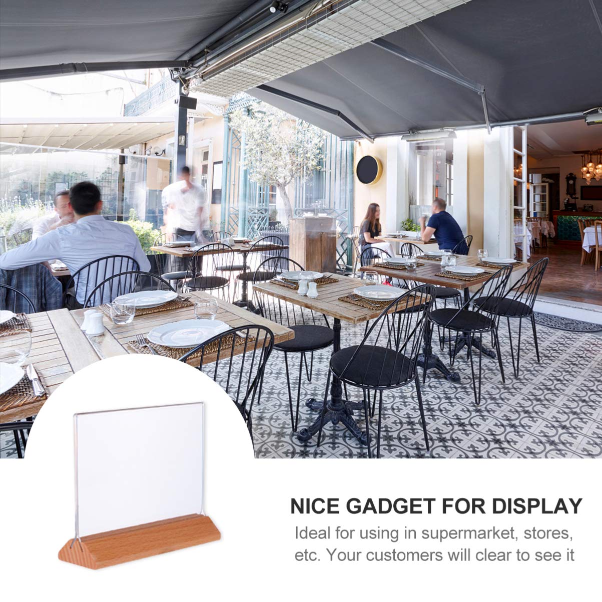 Hemobllo Acrylic Sign Holder Menu Holder with Easy Bottom Loading