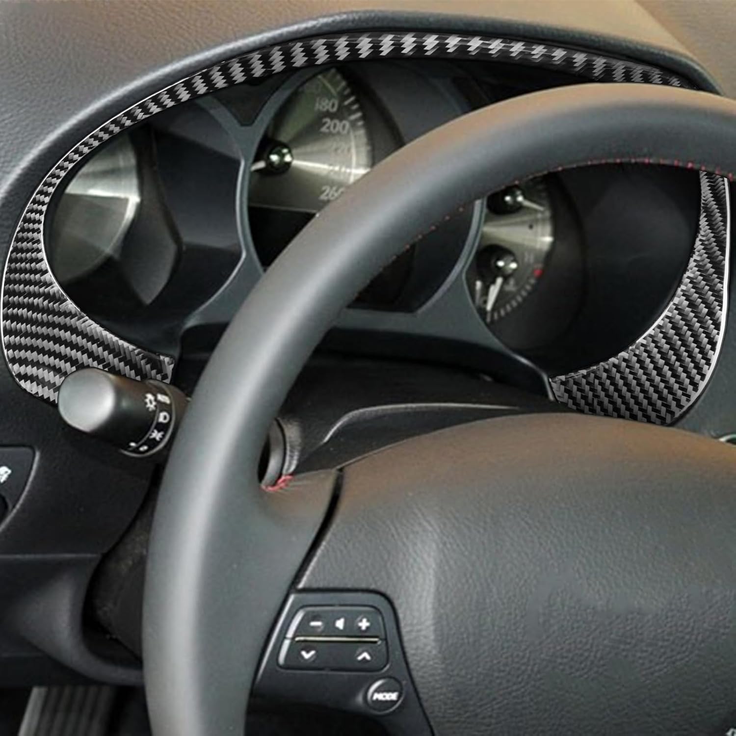 Real 3K Black Carbon Fiber Car Dashboard Speedometer Side Decorative Strip Sticker Interior Accessories Compatible with LEXUS GS(S190)GS300/GS350/GS430/GS450h/GS460 2006 2007 2008 2009 2010 2011