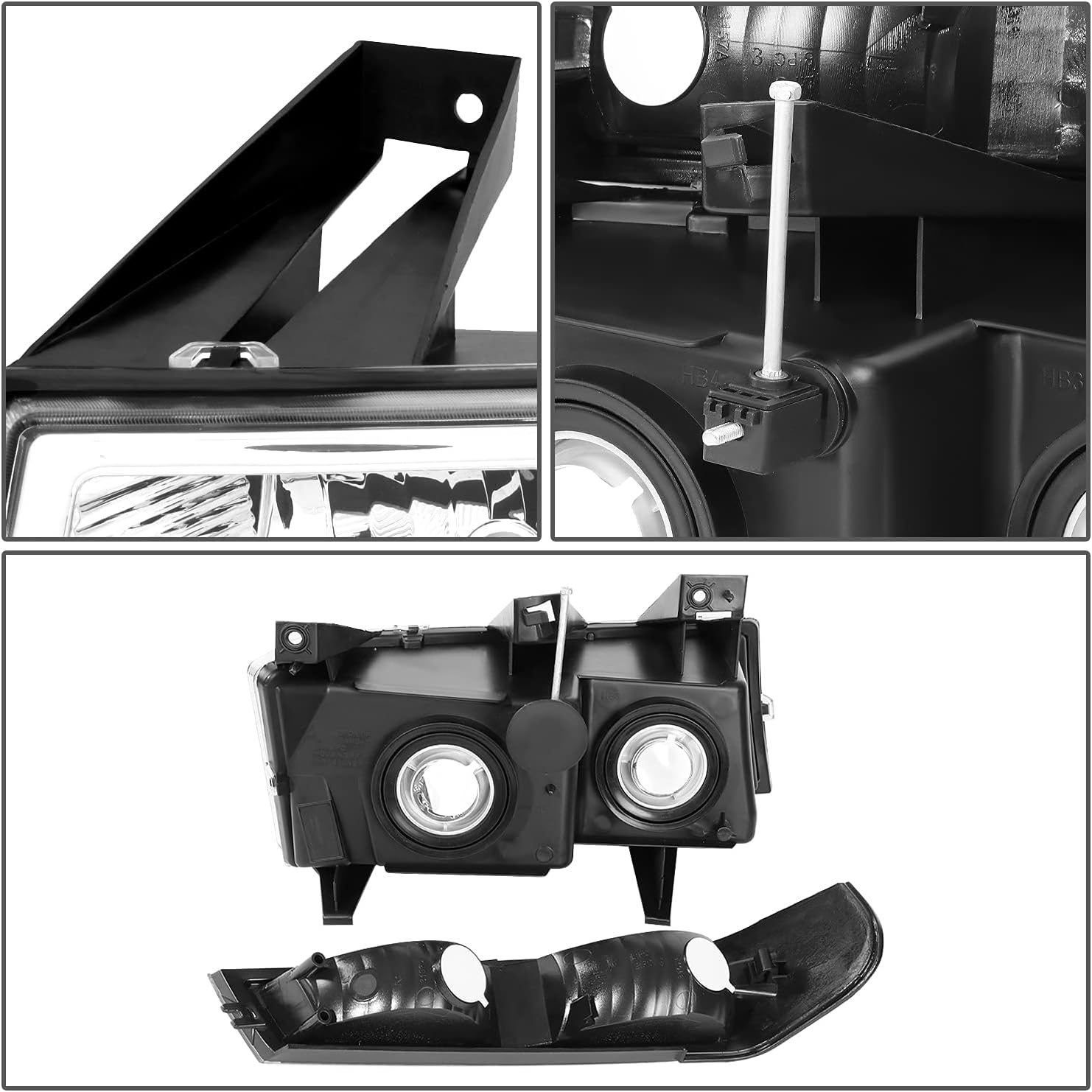 DNA MOTORING HL-OH-CCOL044P-CH-AM Chrome Housing Amber Corner Headlights Bumper Lights Compatible with 04-12 Colorado/Canyon / 06 i-280