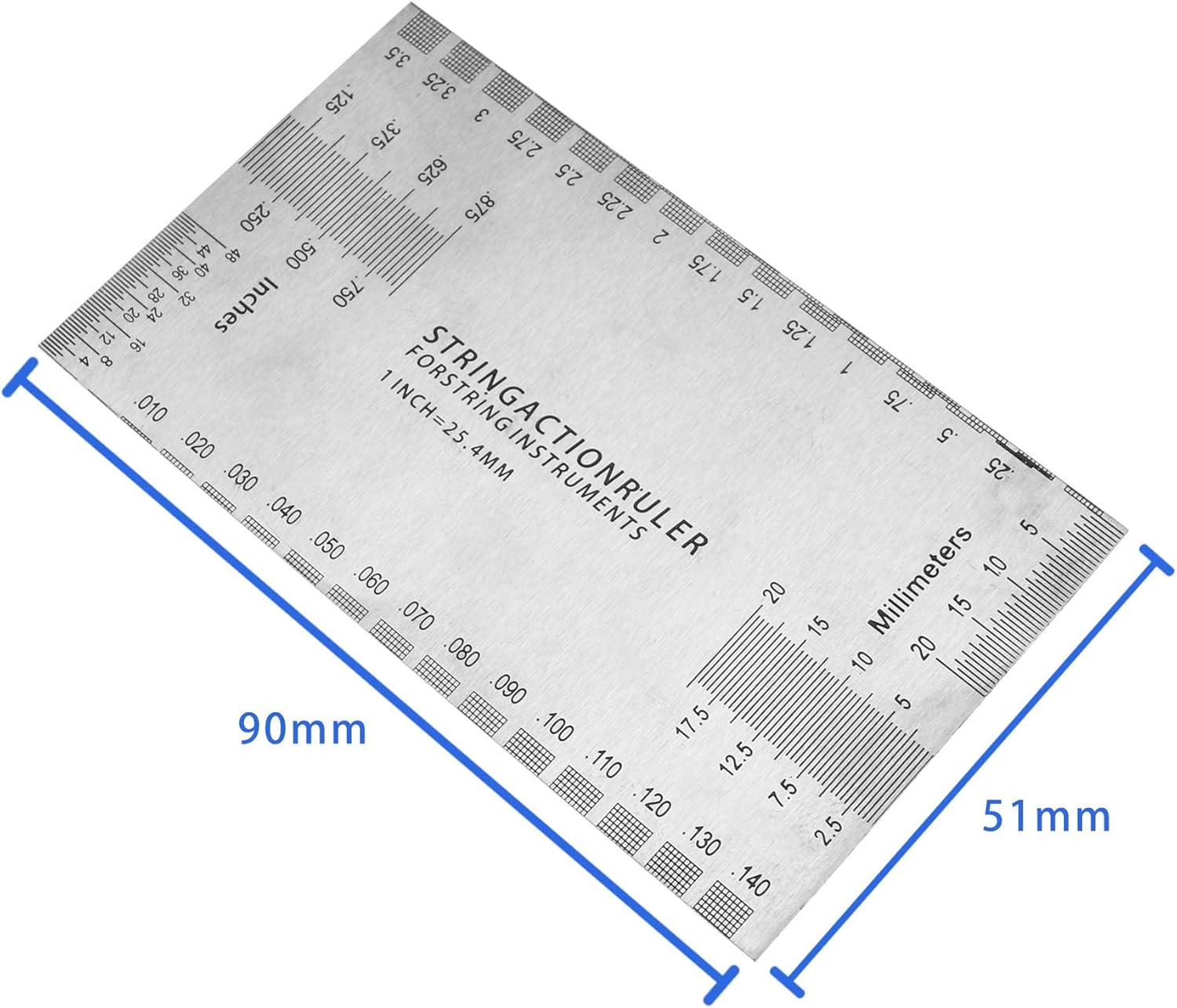 Universal Bass Guitar String Gauge Action Ruler Guide Setup Measuring ...