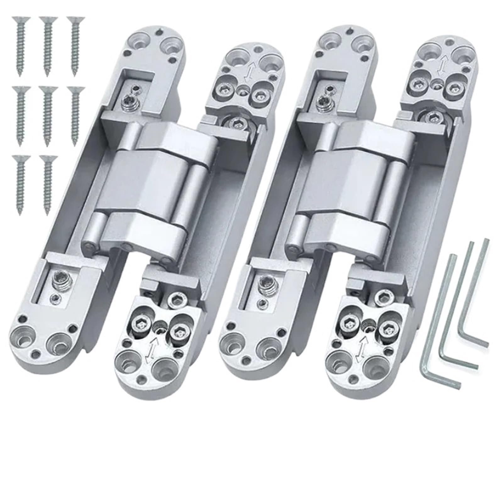 Kdhcvkz 2Pcs Sliver 80Kg 2Pcs 80Kg Hidden Folding Wood Door Hinge Concealed Furniture Cabinet Hinge(2Pcs Sliver 80Kg)