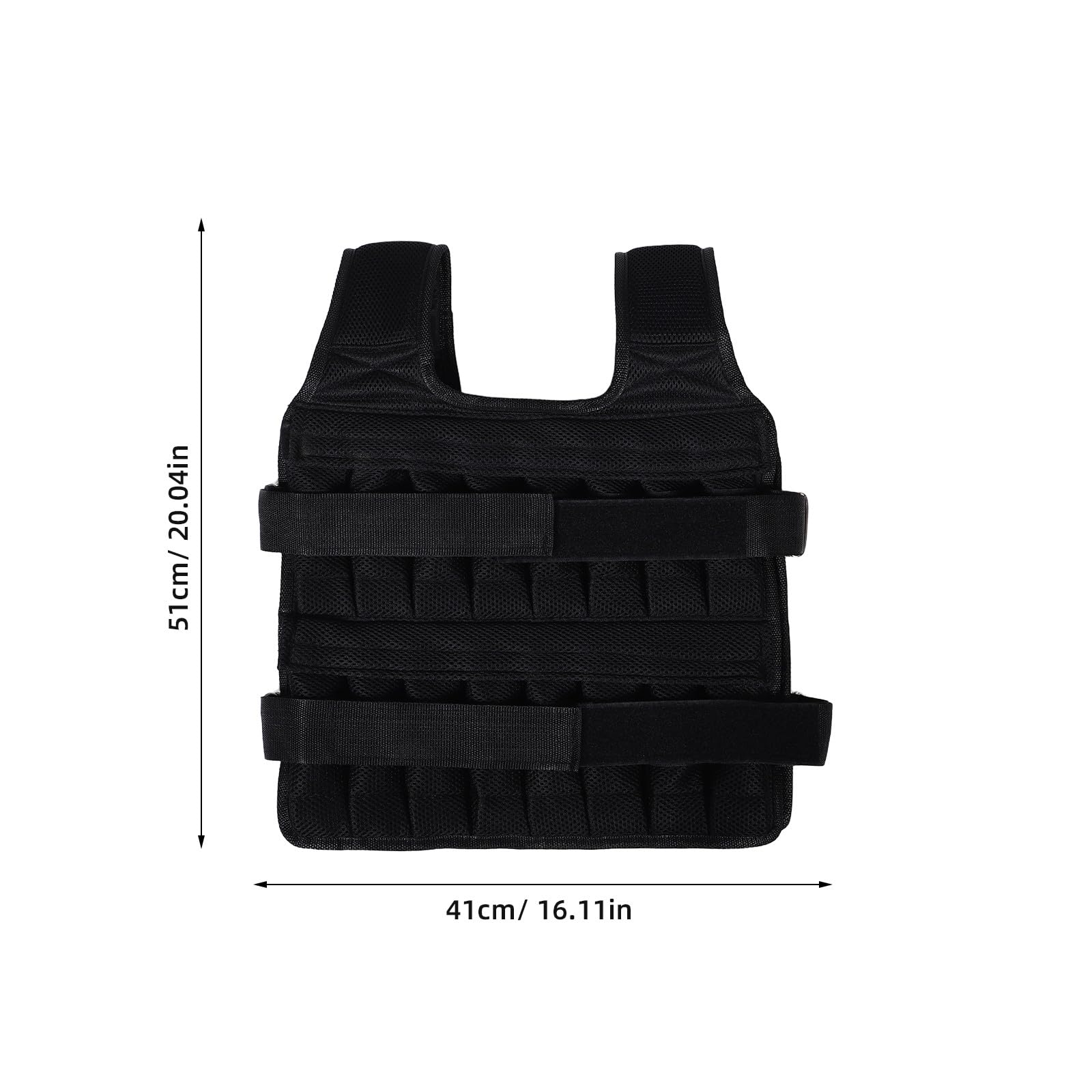 Gilet Zavorrato Regolabile per Allenamento Forza, Uomo Donna, Nero | Tasche Rimovibili, Vestibilità Confortevole, Tessuto Nero, Sport Vari, Sagoma Aderente al Corpo