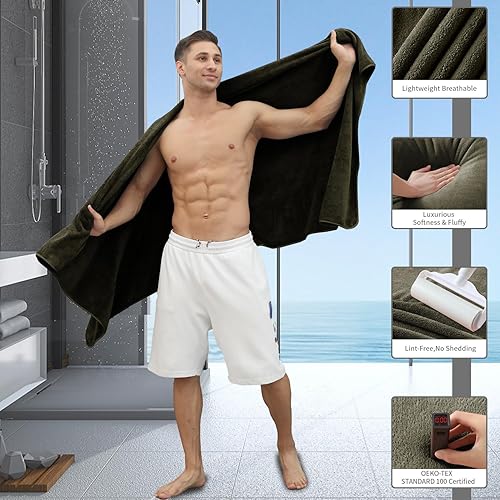 Vista 178 de Juego de toallas de microfibra de 8 piezas, 2 toallas de baño, 2 toallas de mano, 4 toallas pequeñas, toalla de baño extra grande para baño, hotel