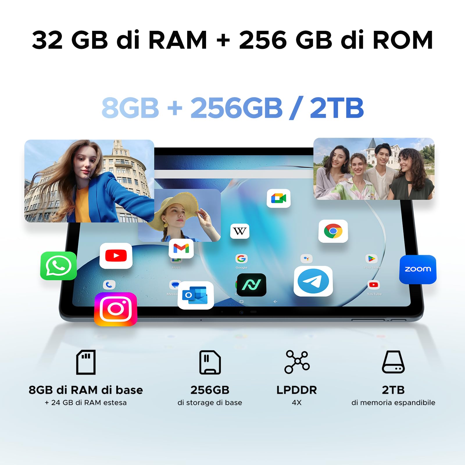 DOOGEE T36 Tablet 12 Pollici, Android 15, 2025 Nuovo Tablet con Tastiera, 20GB+256GB/2TB Tablets con Penna, 8800mAh, 90 Hz Octa-Core Tablets Gaming, Widevine L1/ Mouse/Case - Nero