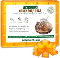 EDSRDRUS Base De Sabonete Glicerina 425 G - Derreta E Despeje Para Artesanato, Fácil Cortar, Vegano Natural, Hidratante Suave A Pele, Suprimentos Perfeitos Fazer (Mel, G)
