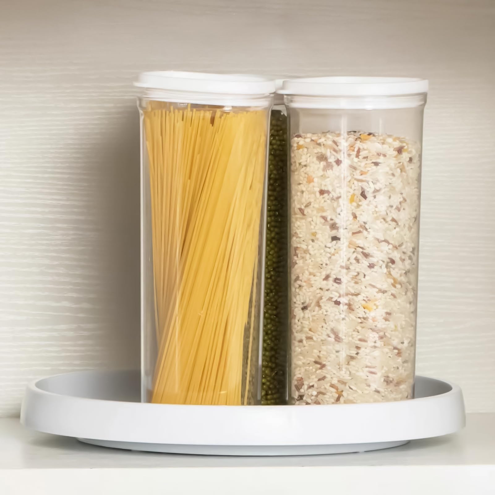 Bandeja giratoria de almacenamiento para cocina, estante de especias, despensa; tocadiscos versátil para escritorio de maquillaje, mostrador, nevera, baño, fregadero, maximiza el espacio y la