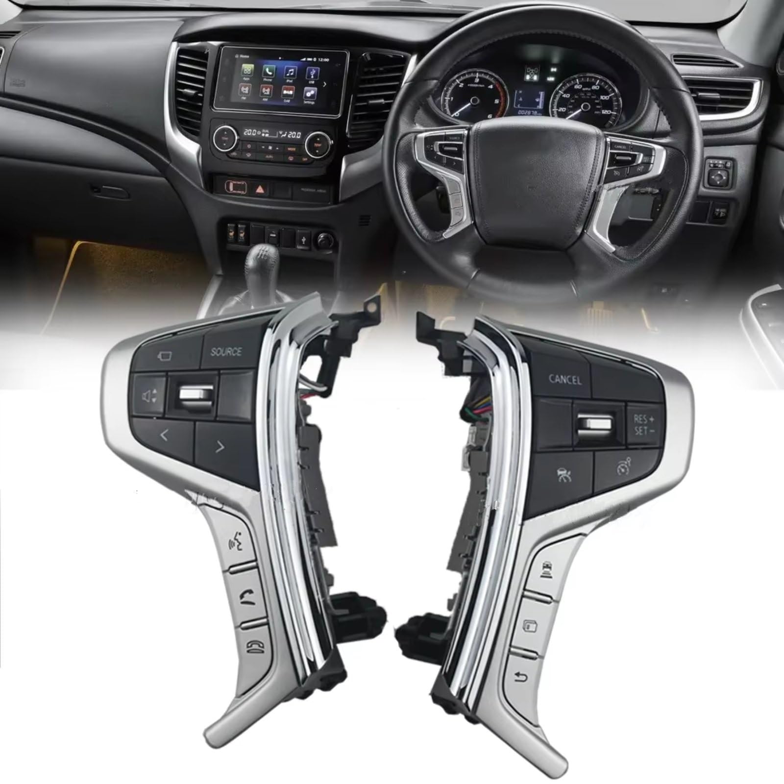 Compatible Con Mitsubishi Para Pajero Sport 2015-2022 Para Outlander Para Delica L200 Botón De Audio Del Volante Del Coche Interruptor De Control De Crucero autopartes