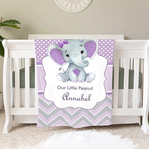 Miniatura 32 de Manta de bebé personalizada, monograma rosa, lindo elefante personalizado, mantas de 30 x 40 pulgadas para bebé, niño y niña con nombre, baby Opción