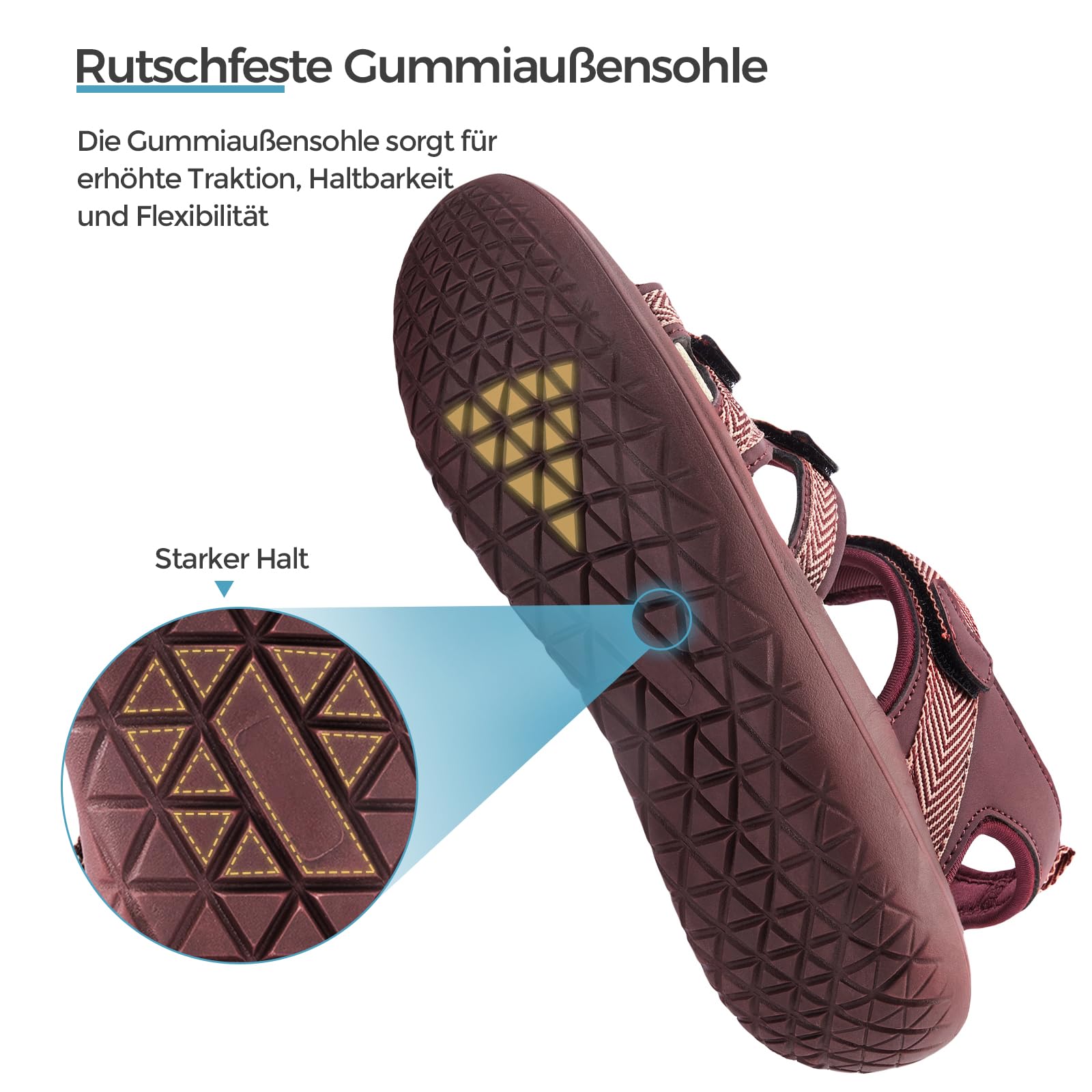 OutPro Sandalias de senderismo para mujer, ligeras y cómodas, sandalias deportivas para trekking, correas ajustables, perfectas para aventuras al aire libre y playa