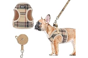 Buffalo Plaid Dog Harness: PUPTECK Soft Mesh Padded No-Pull Vest for Sized Dogs