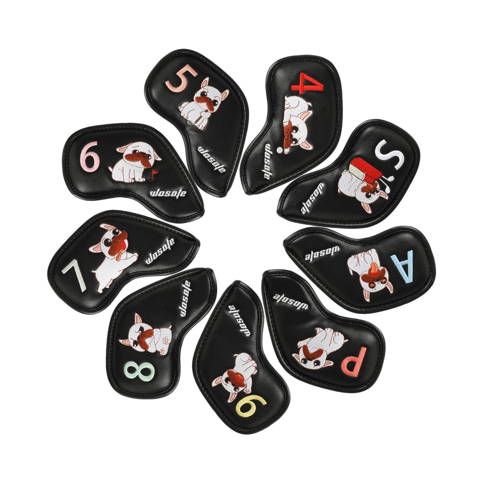 9 Teiliges Set Schlägerhauben Aus Eisen, Praktische Und Tragbare Schlägerhauben für Golfer Der Größen 4 9, P, A, S, Anfänger, Cade
