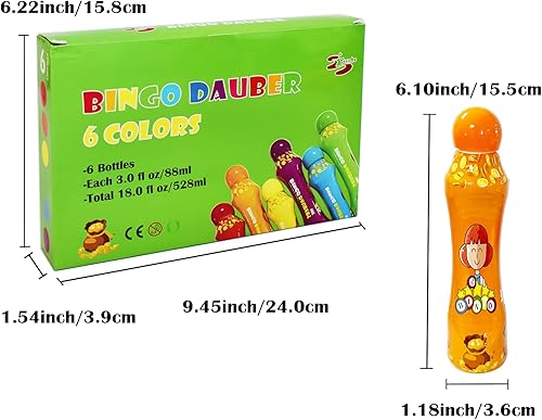 Miniatura 4 de Yuanhe Bingo Daubers - Marcadores de puntos 3 oz Paint Dotter Bingo DabbersDobbers, juego de 6