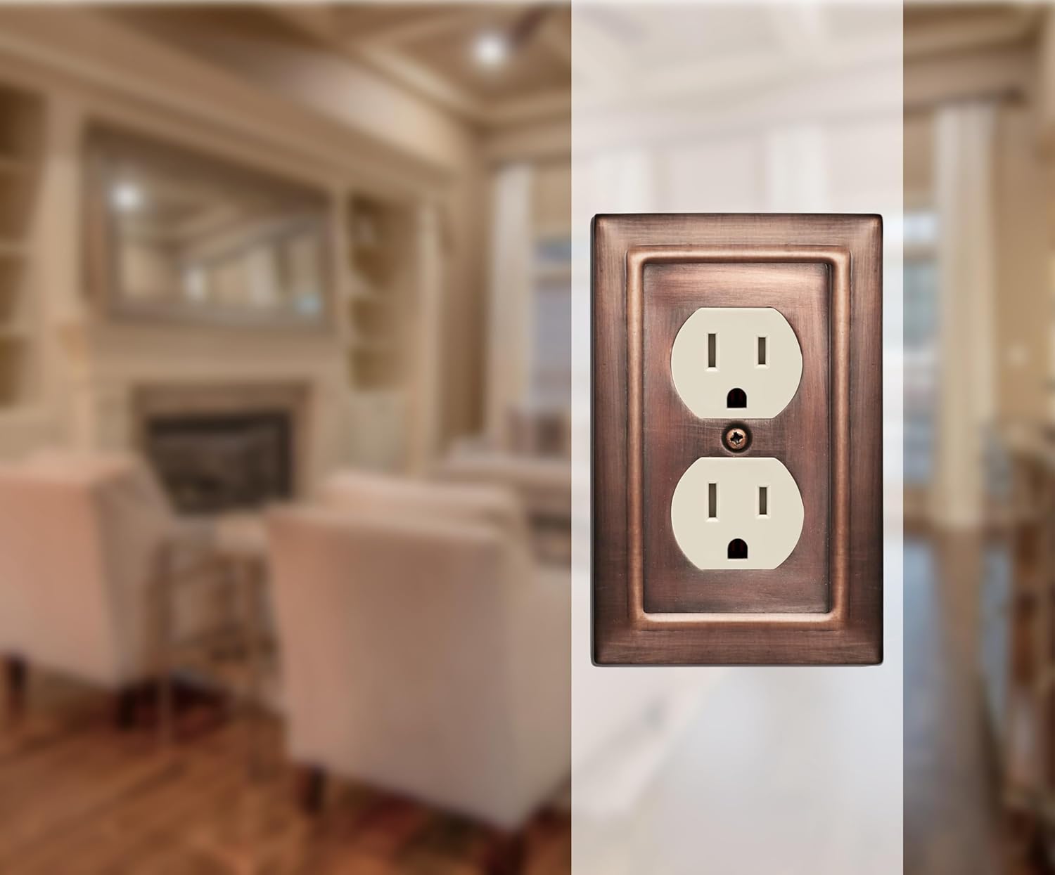 Monarch Abode Duplex Outlet Cover Plate – 1-Gang Antique Copper Plug Wall Plates, Electrical Outlet Cover Plates, Electric Outlets Covers, Architectural Decorative Outlets Covers Wall Plate, Pack of 2