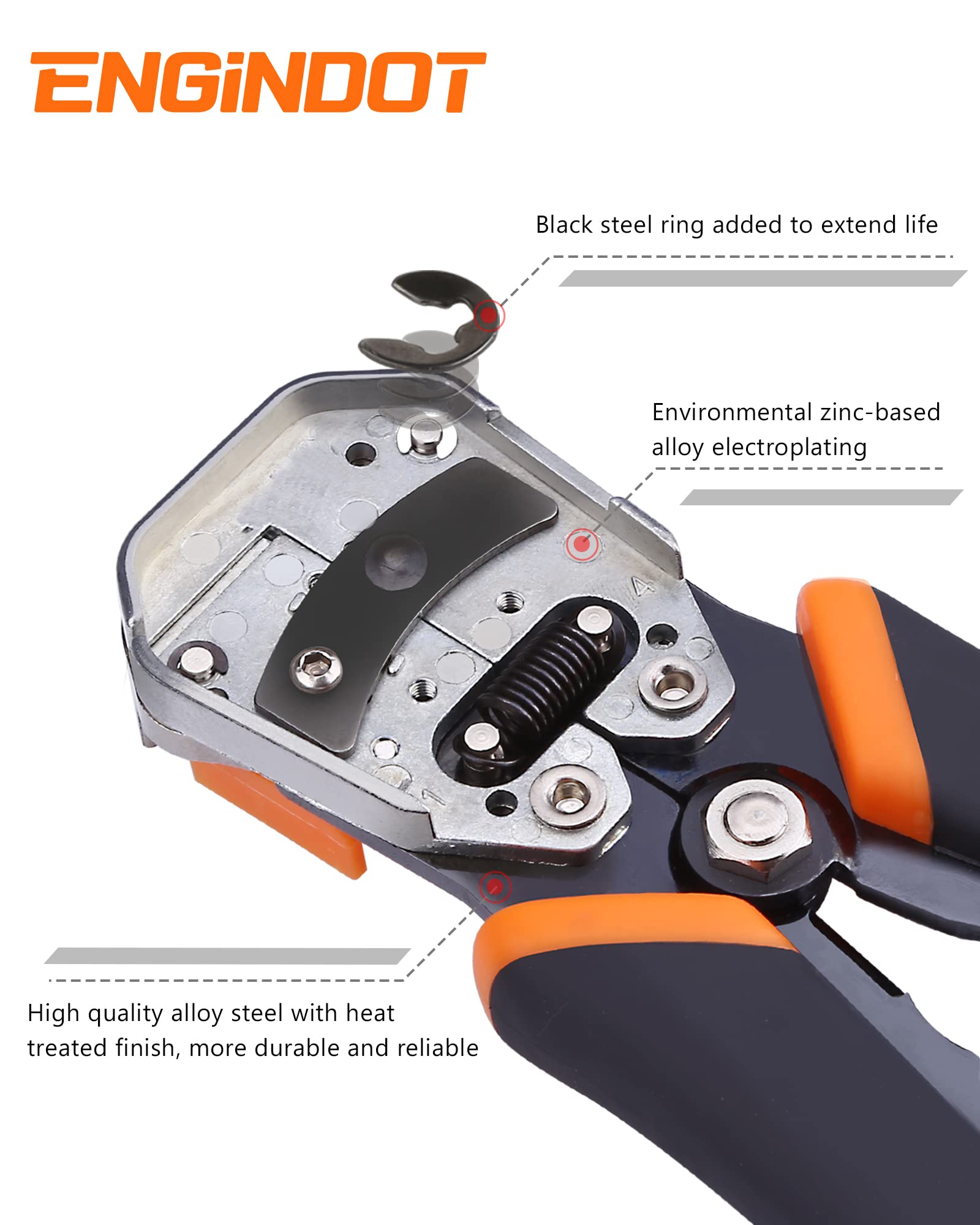Wire Stripper, ENGiNDOT 3-in-1 Automatic Wire Stripper Plier Tool AWG10-24 - Image 4