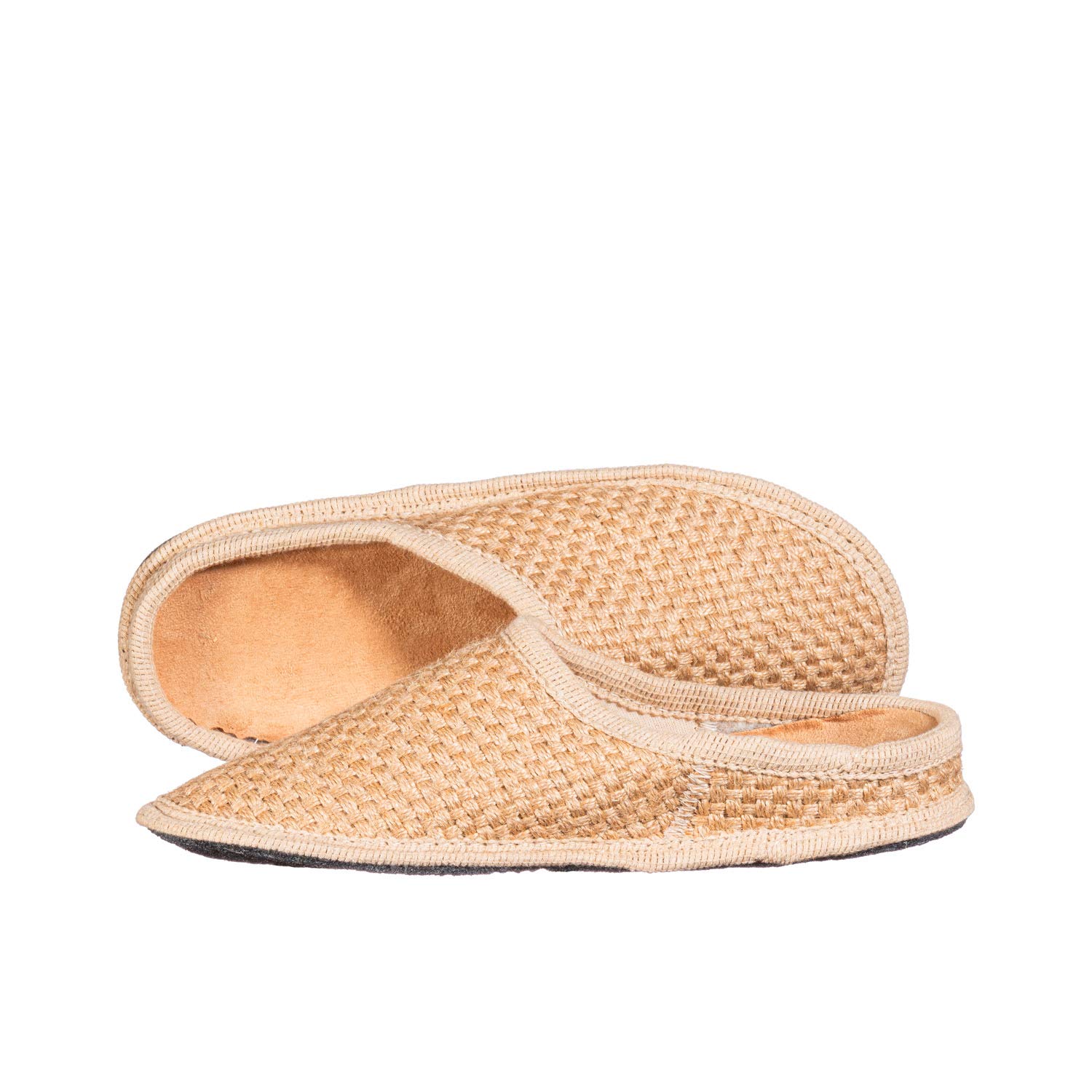 Pantofole in Canapa Nuvola - Freschissime e Traspiranti - Fodera in Cotone, Plantare 1,5 cm Leggerissimo e Traspirante, Suola in Panno Antiscivolo - Artigianali e Made in Italy - Effetto Juta