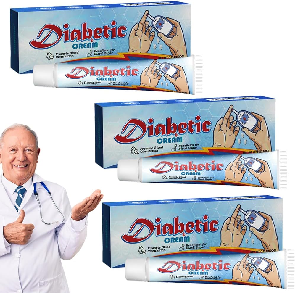 3PCS Vitagluco Diabetes Treatment Cream, Vitagluco Cream,Diabetics Skin Relief cream,Diabetics Dry Skin Relief Moisturizing Cream, Diabetic Foot Cream for Dry Cracked Feet