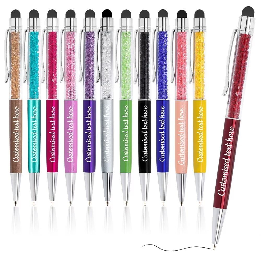 Personalized Custom Ballpoint Pens,Free Engraved Name and Phone Messages,Bulk Customized Office Pens,Custom Ballpoint Pen Stylus,Smooth Writing Black Ink Pens,Gift Pens for School Graduation(120pcs)