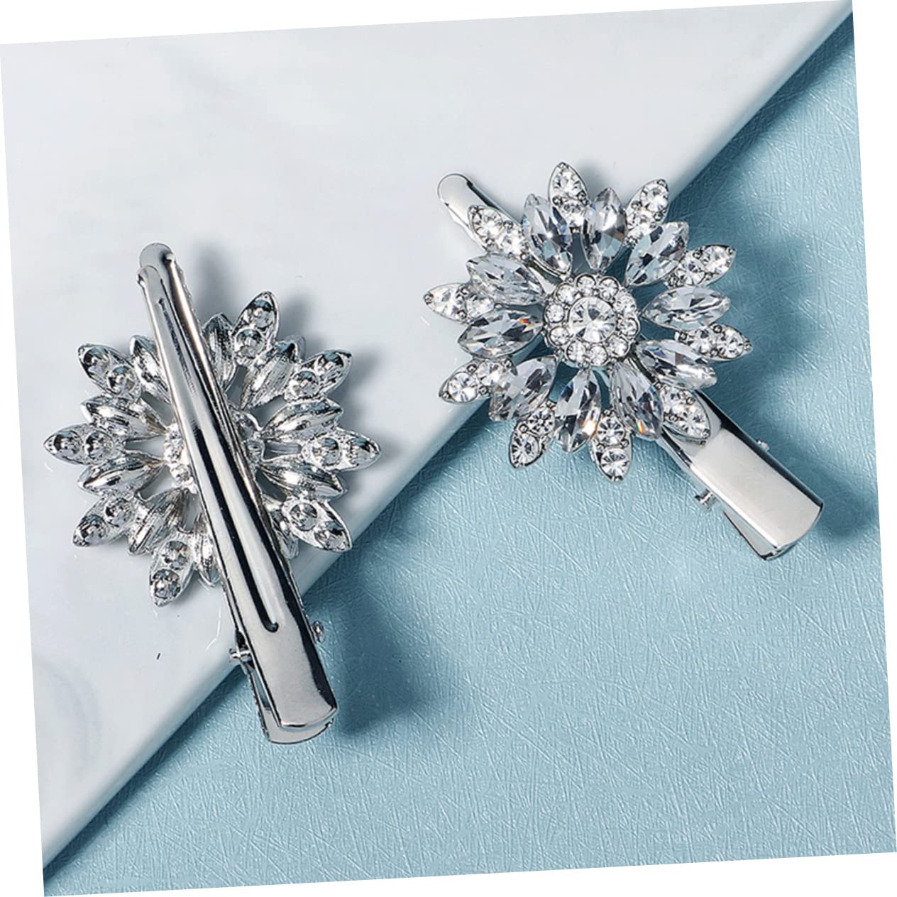 minkissy 8pezzi Fermagli Per Con Design Di Fiore Cristallo Clip Duckbill Decorativa Con Strass Per Cerimonie Eventi e Acconciature Eleganti Per Donne e Ragazze