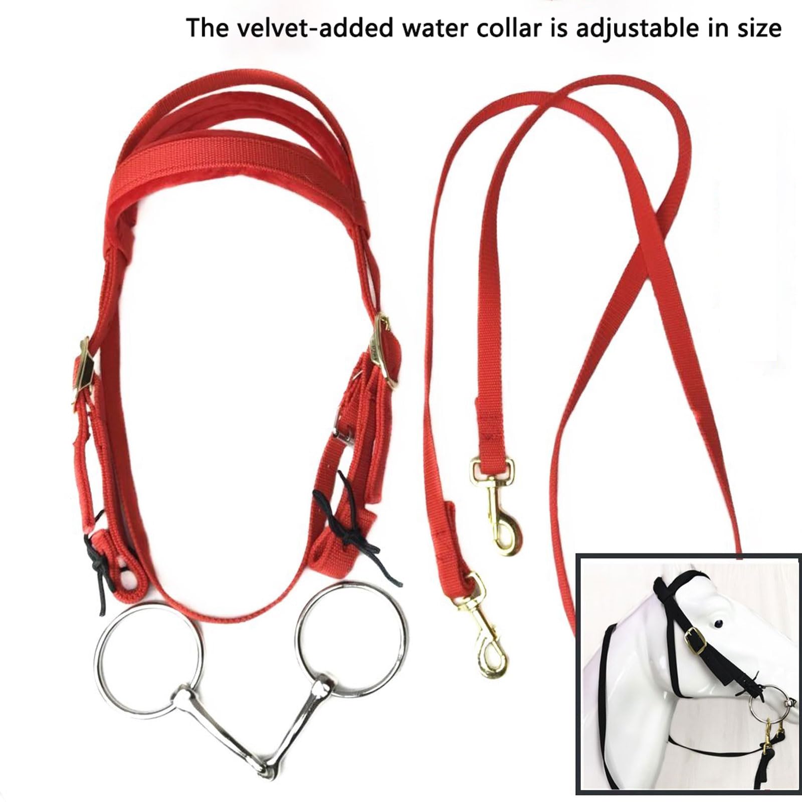 Cabestro para Caballos,Horse Halter Brida con riendas,Cabestro Acolchado,Ajustable de Cuerda Resistente,Material Suave y Totalmente Ajustable,para Entrenamiento y Competición