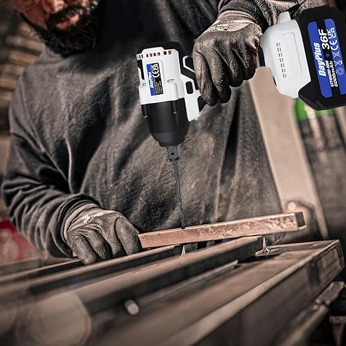 Miniatura 7 de Llave de impacto eléctrica de 12 pulgada, llave de impacto a batería, juego de taladro eléctrico inalámbrico con baterías de 2 x 6.0, motor sin