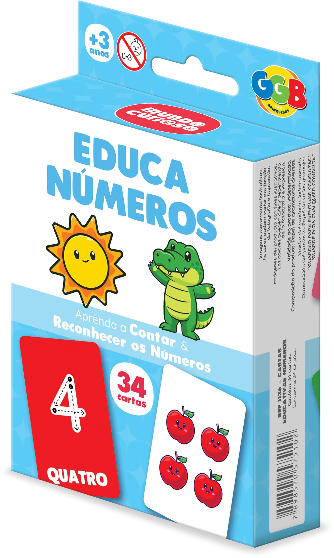 Cartas Educa Números 34 Cards Grandes GGB Plast | Amazon.com.br