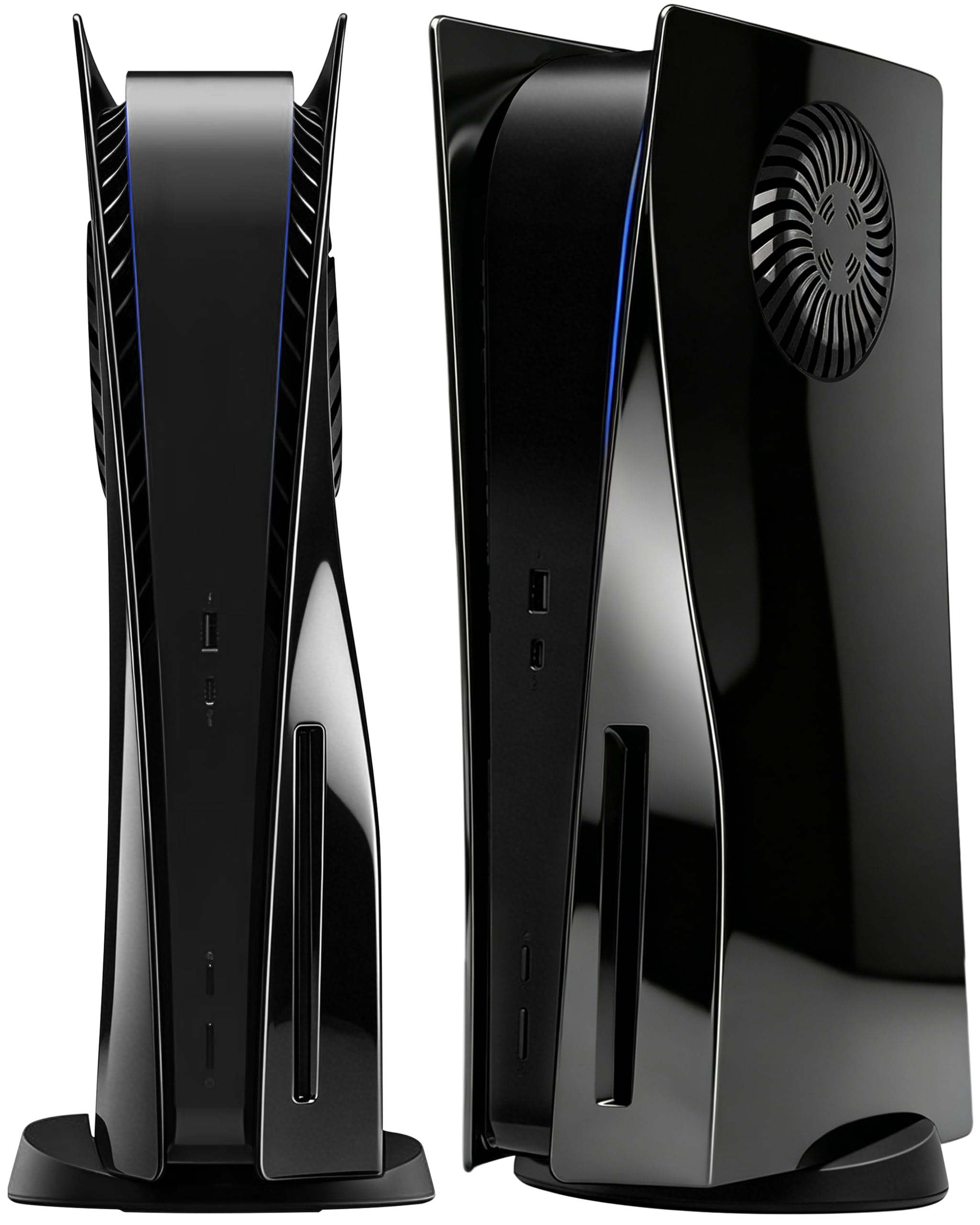 Joso Plaque Faceplate de style brillant pour PS5 Disc Edition, boîtier de rechange anti-rayures et anti-poussière pour console PS5 (CD-ROM) avec ventilation de refroidissement, plaques pour