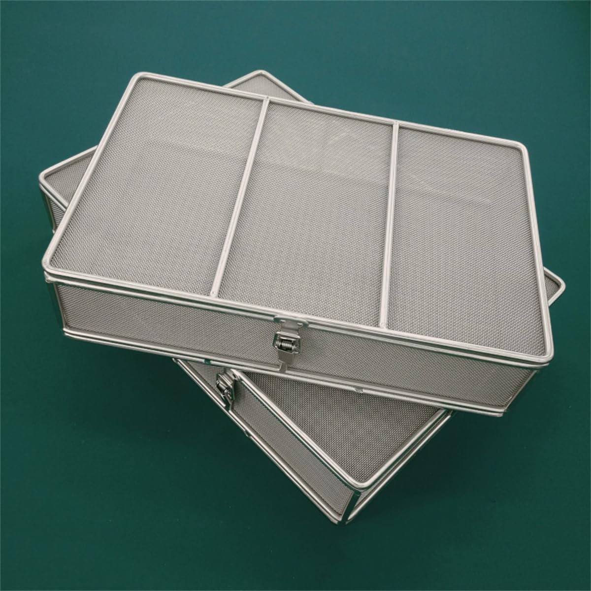 Wwfkwemk 10*10*5Cm 304 Stainless Steel Sterilization Basket With Lid, Instrument Sterilization Baskets,Instrument Tray And Mesh Perforated Baskets Sterilization Tray,For Hospital, 10 * 10 * 5Cm