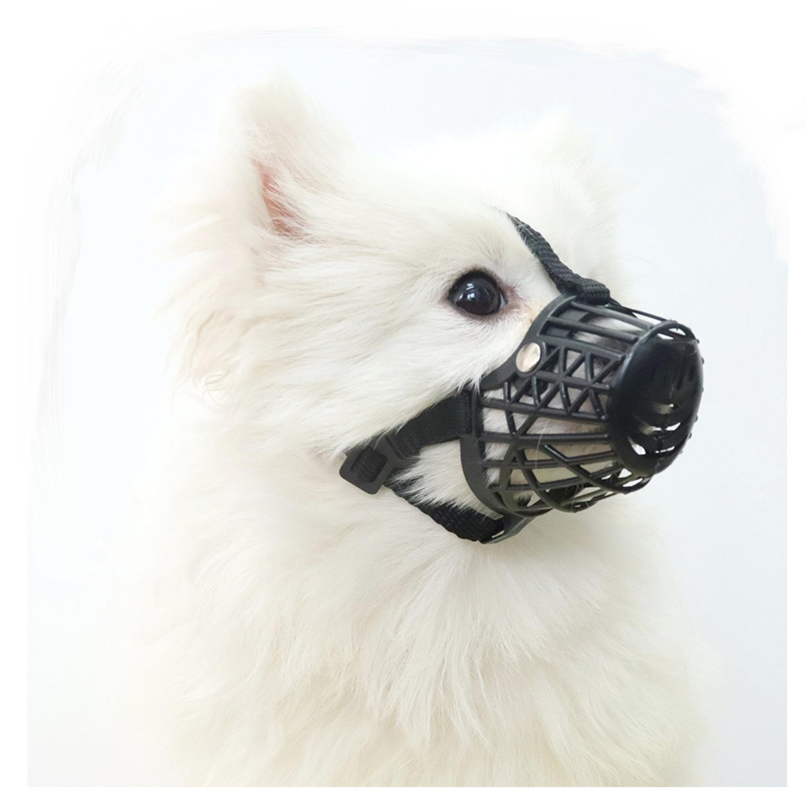 Classic Basket Dog Muzzle,Dog can Pant and Drink,Breathable Adjustable Plastic Muzzle for Small Medium Large Dogs,Prevent Biting Barking and Chewing (Black, 1#XXS) โ image 1