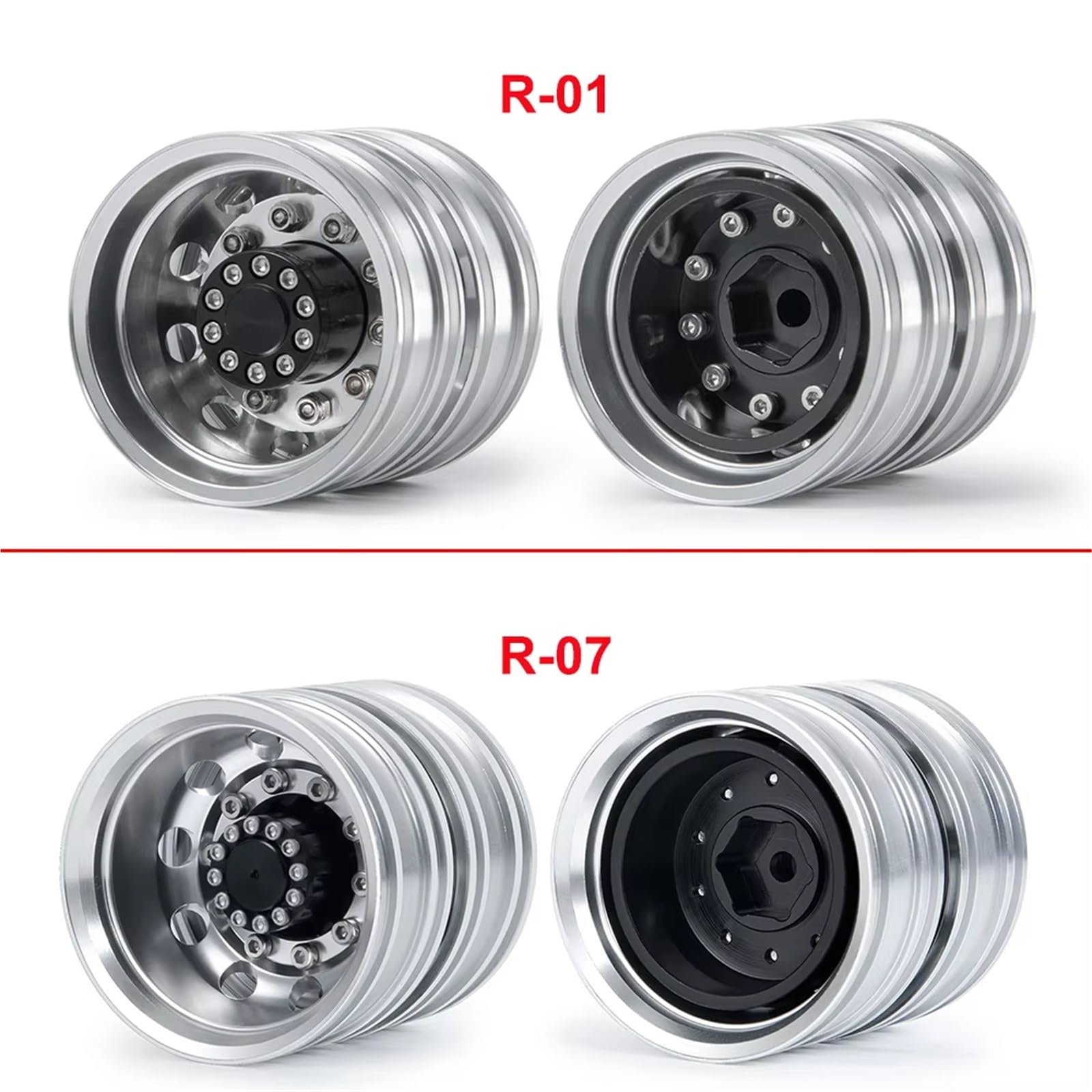 RC-Autoteile Zubehör Für Tamiya 1/14 Metall Vorder- Und Hinterradnabenfelgensatz 6x6 LKW RC Anhänger Traktor Auto Upgrade Teile Änderung Autozubehör 6 STK