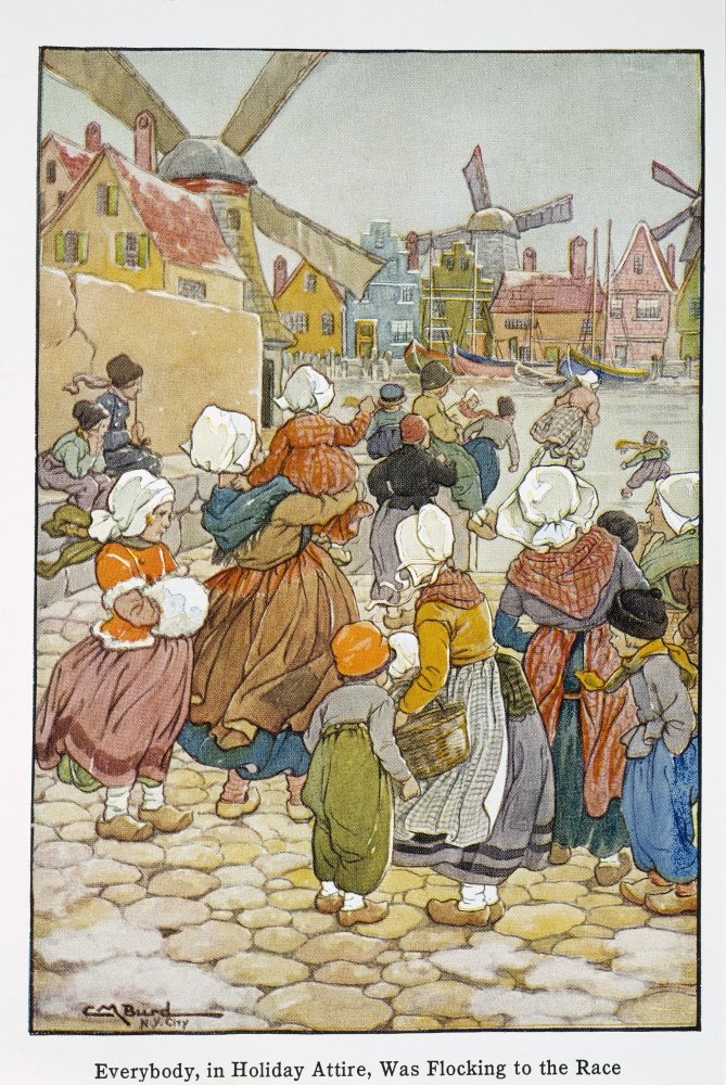 Hans Brinker 1865 Nthe People Of Amsterdam Flock To The Site Of The Iceskating Race In Hans Brinker Or The Silver Skates By Mabel Mapes Dodge 1865 Watercolor By Clara M Burd 1925 Poster Print by (18