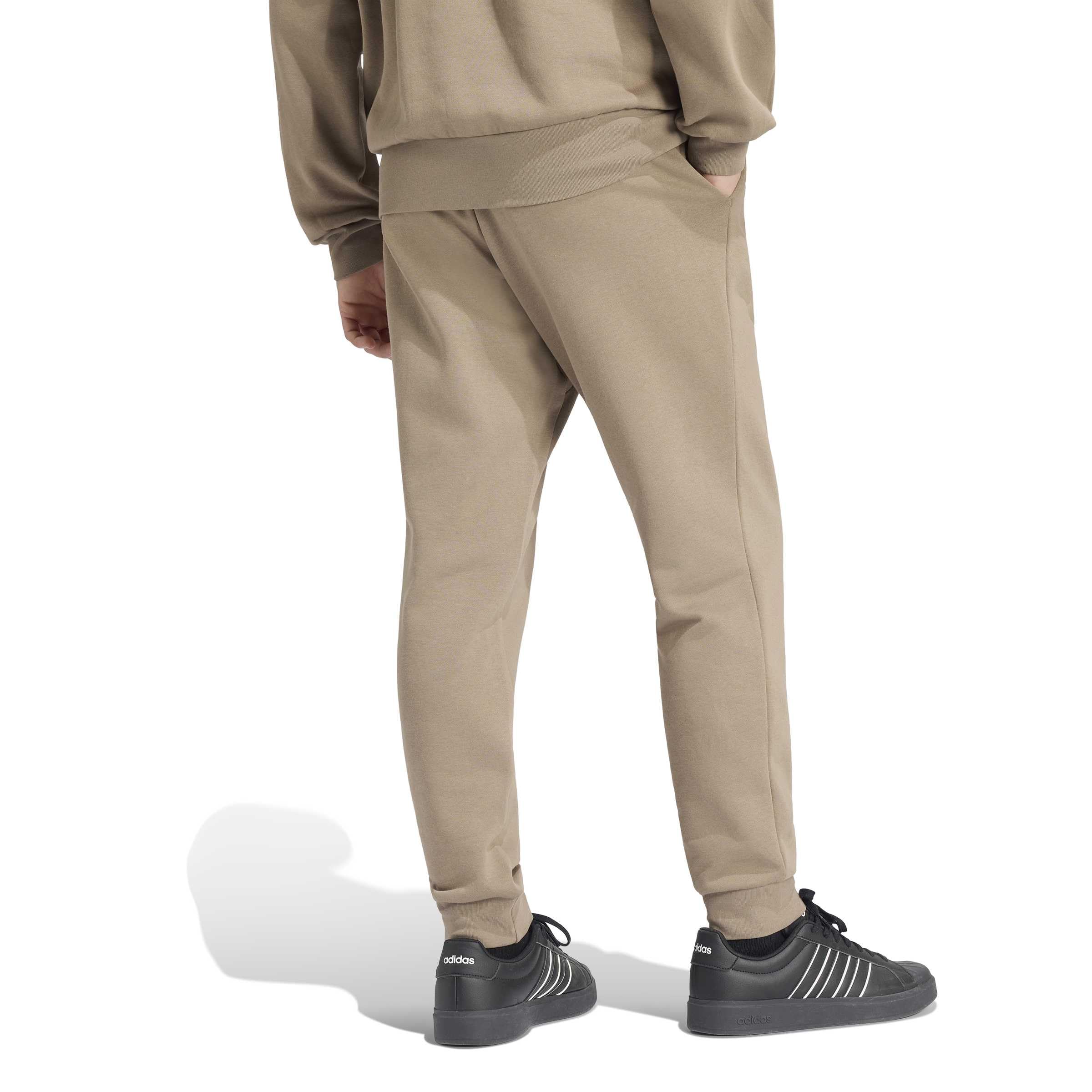 adidas Hombre Essentials Feelcozy Fleece Pants, Khaki Six/Black, S