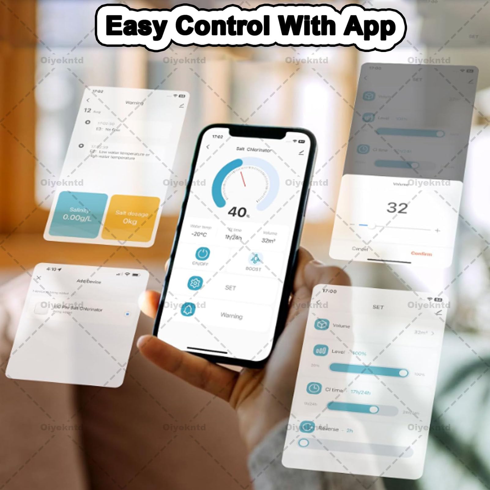 Sistemas di clorazione per Piscine ad Acqua salata, generatore di Cloro salino per Piscine interrate, sistemas per Piscine ad Acqua salata con Controllo App, generatore di Cloro salino 12g/h