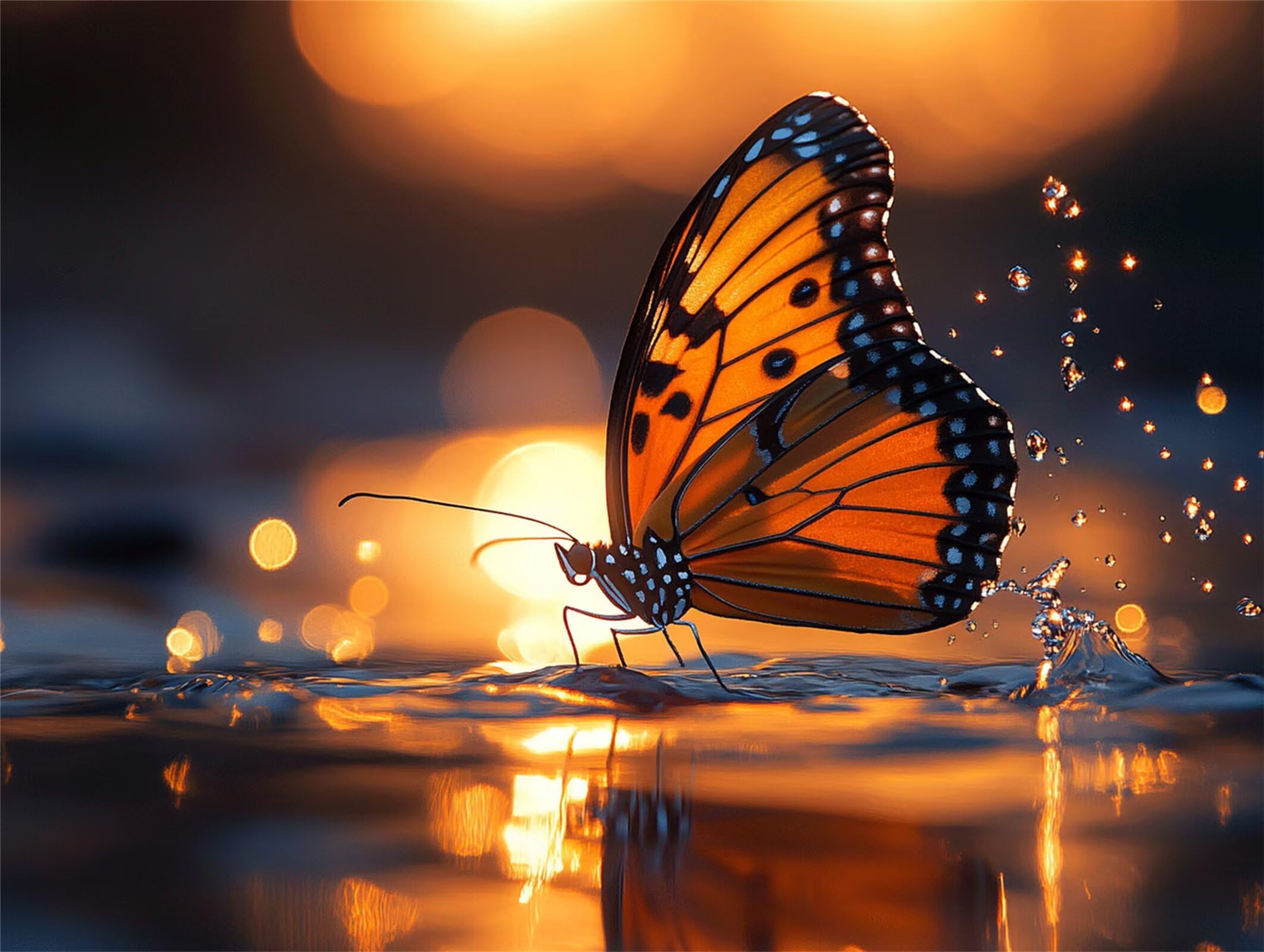 Puzzles 5000 Piezas, Puzzle Madera Mariposas Estanque, n-233