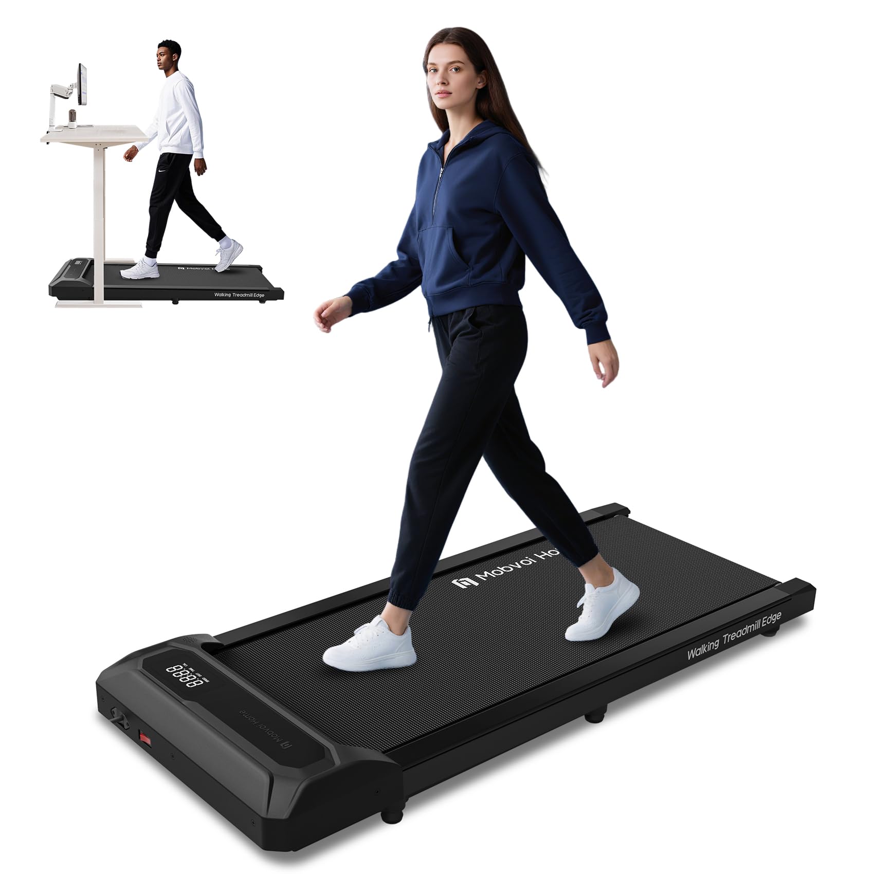Mobvoi Walking Pad Tapis Roulant Intelligenza AI sotto la scrivania Portatile 2 in 1 per casa e ufficio Camminata Jogging Macchina da corsa, APP TicSports, telecomando Facile da riporre 6 km/h 120 kg