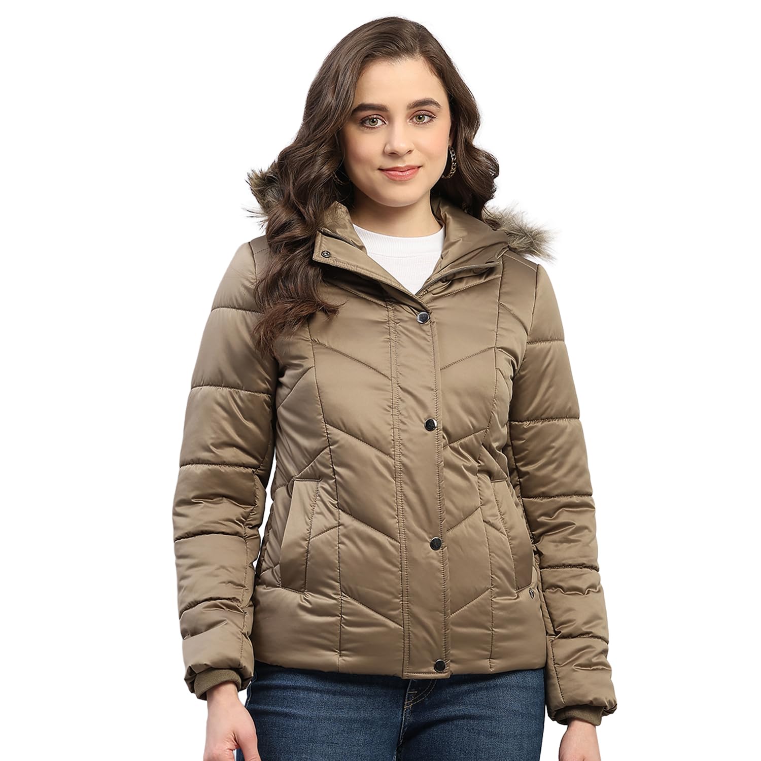 monte carlo Womens Regular Fit Solid Hooded Zipper Full Sleeve Winter Jacket Women Winter Jacket | Stylish Zipper Jacket | Casual Winter Wear For Women's (Pack Of 1)-picture-10