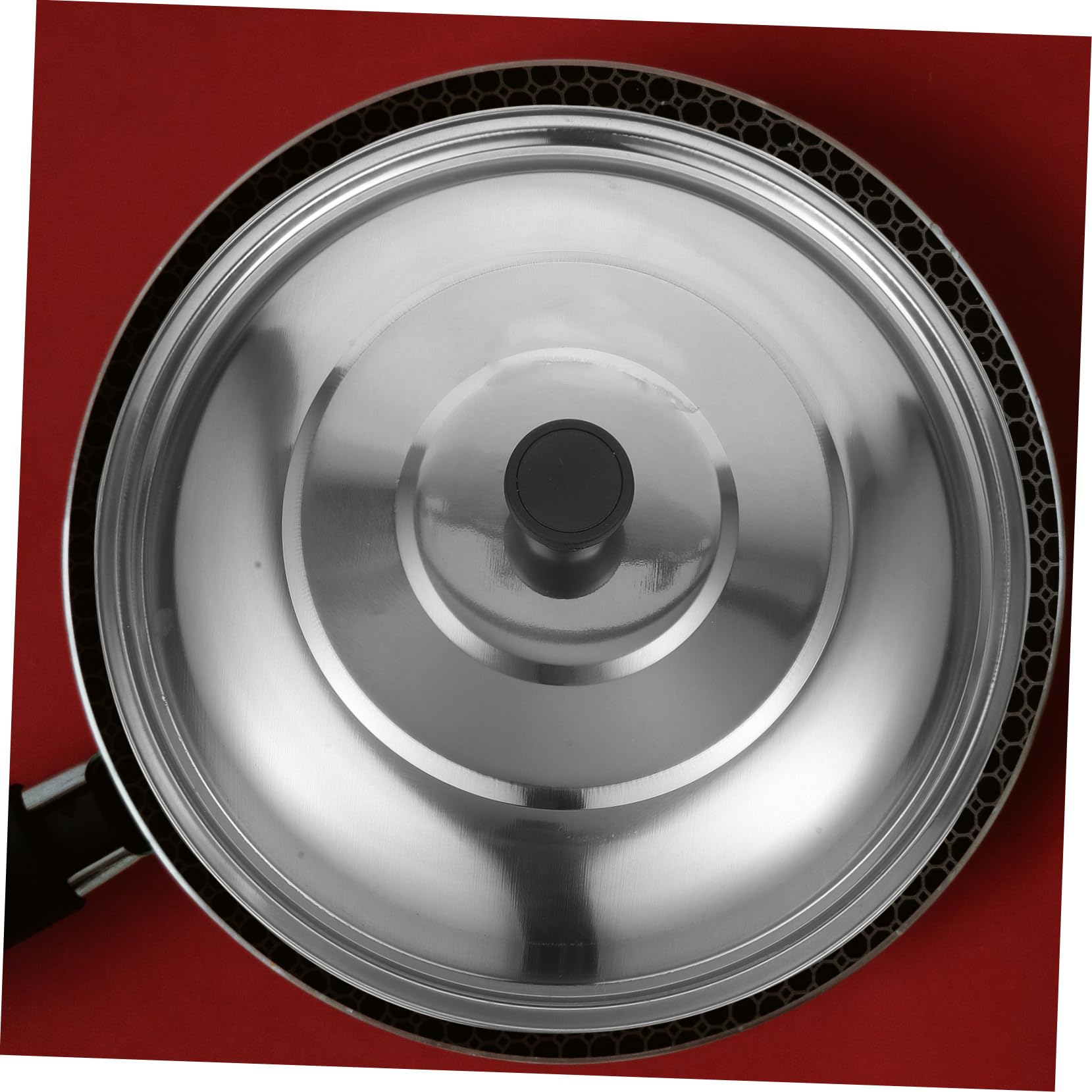 Hemoton Couvercle de casserole universel de 30 cm avec bouton rond, couvercle de rechange en acier inoxydable pour ustensiles de cuisine à la maison