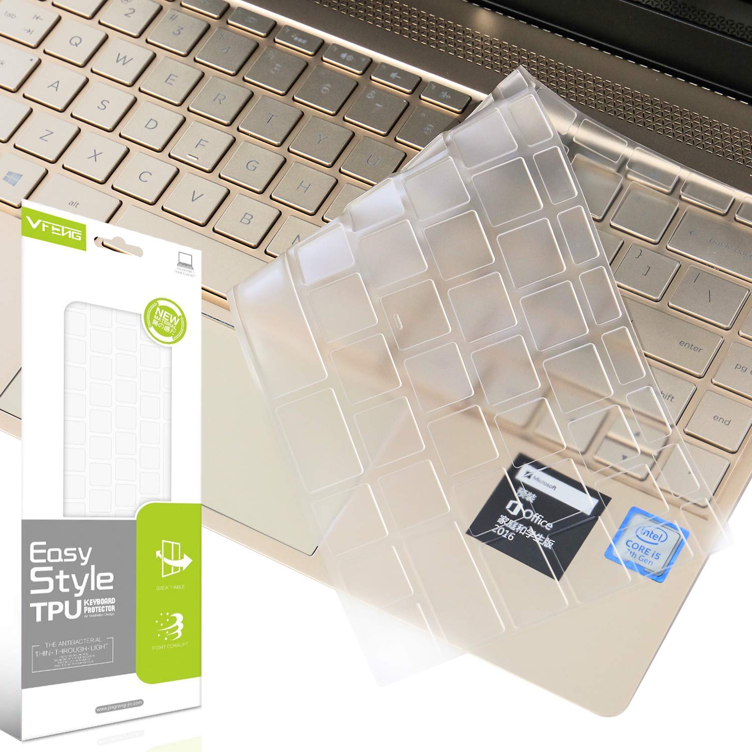 VFENG Premium Thin Clear Keyboard Cover Skin Compatible 2017 Released HP Spectre x360 2-in-1 13.3" 13t 13-w013dx 13-w023dx 13-w053nr 13-ac013dx 13-ac023dx 13-ac033dx (DO NOT Fit Other Models)