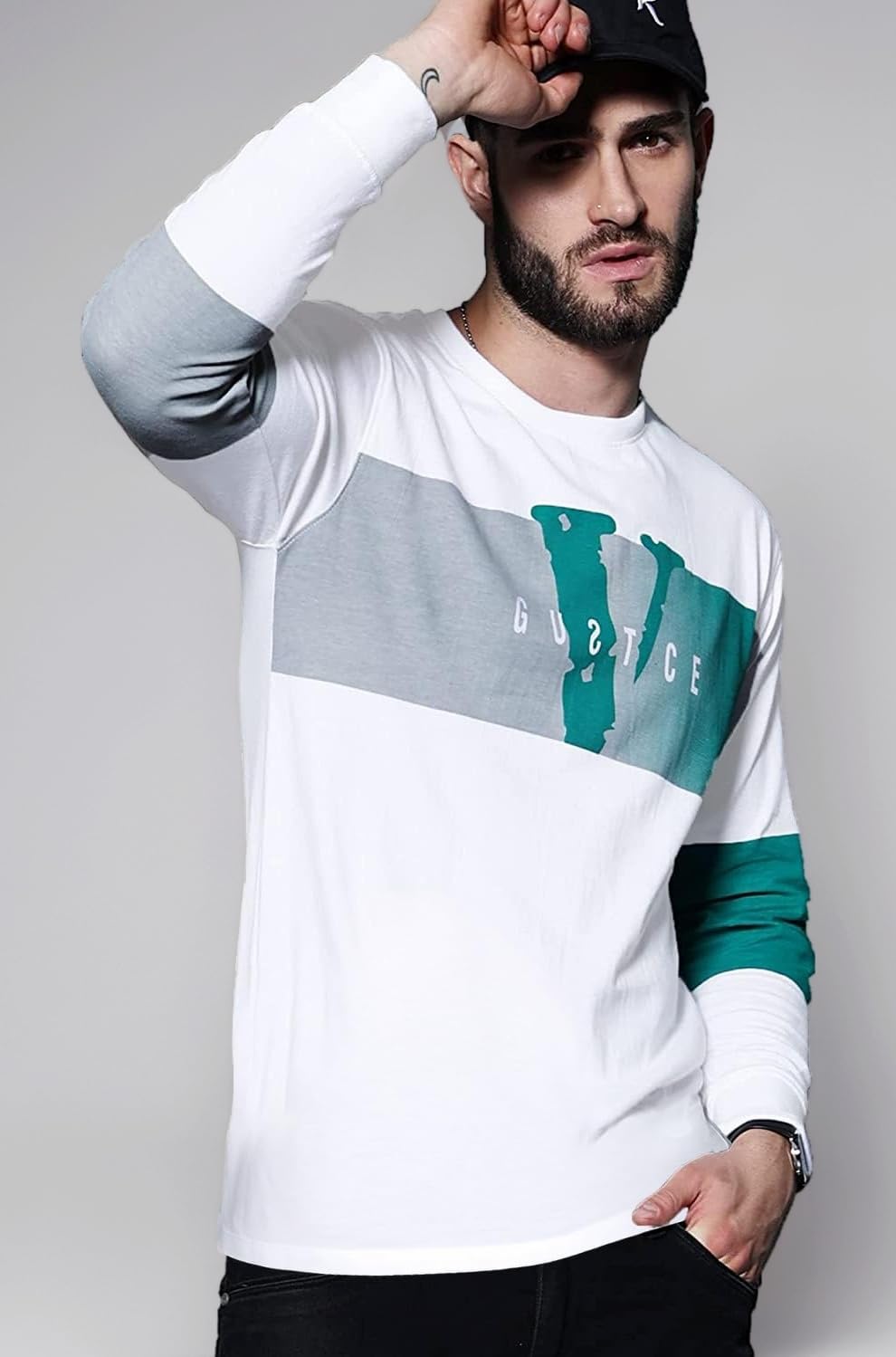 JUARI BE A GENTLEMAN Men's Regular Fit Printed Full Sleeve T-Shirt