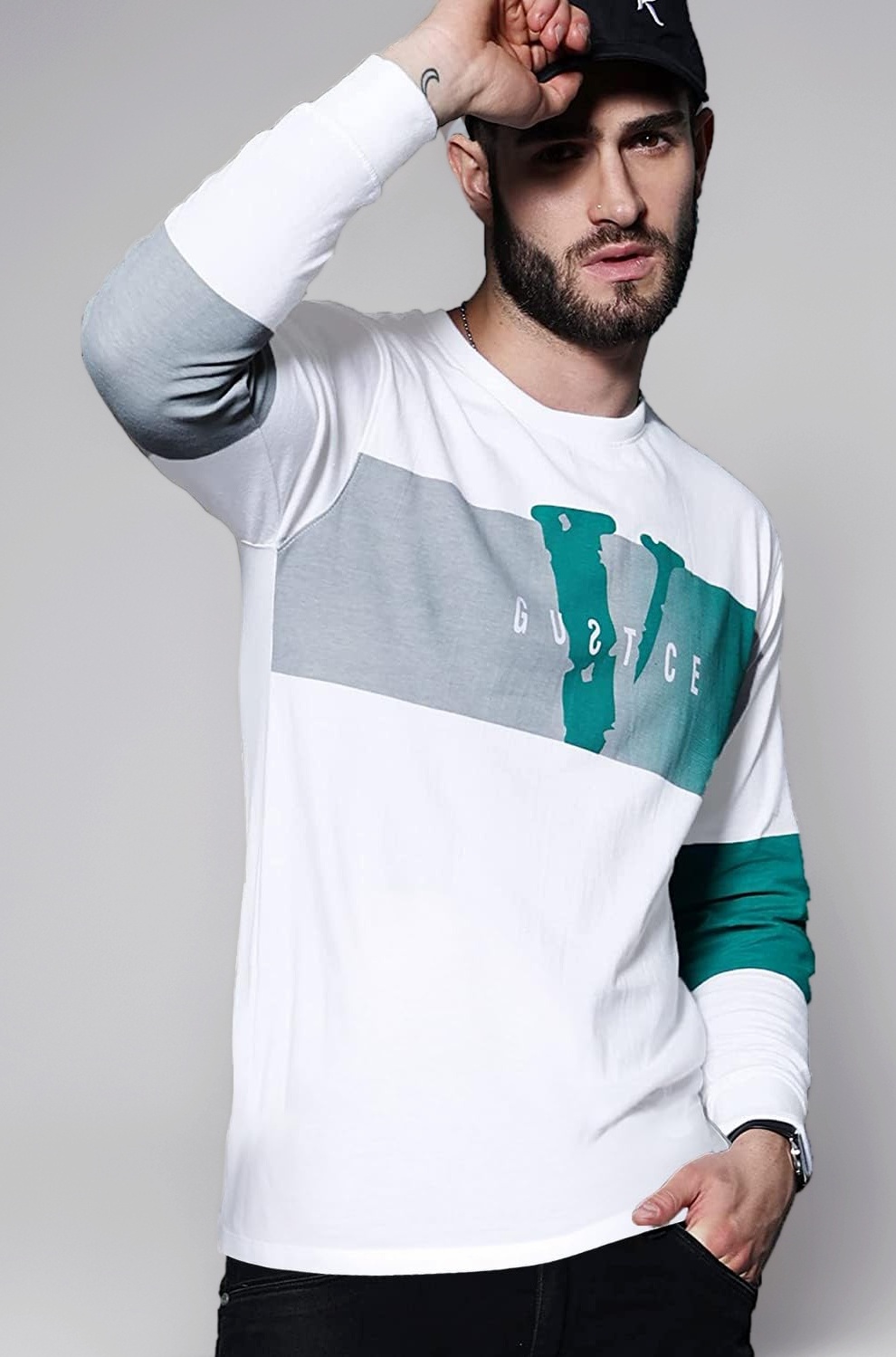 JUARI BE A GENTLEMAN Men's Regular Fit Printed Full Sleeve T-Shirt