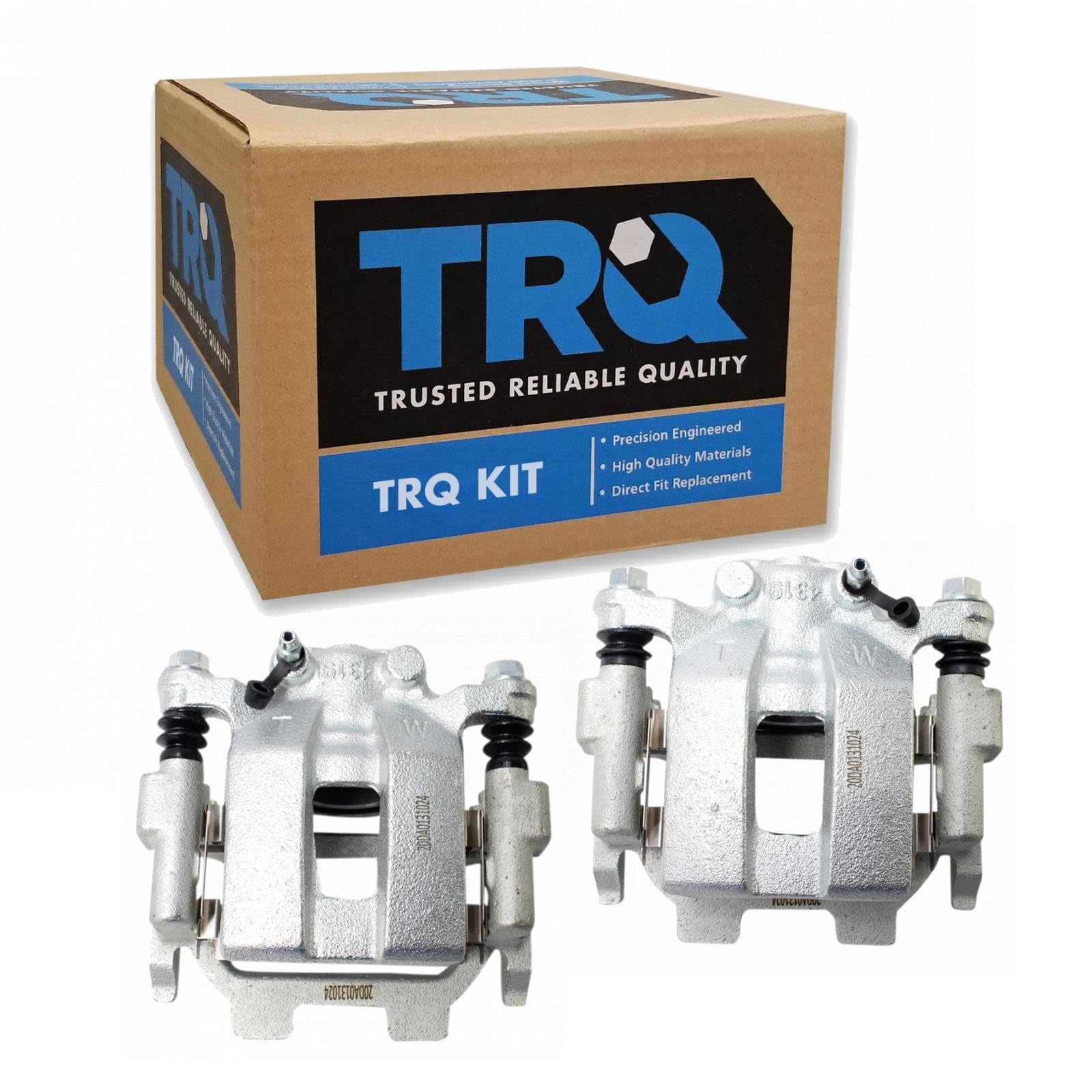 TRQ Rear Driver and Passenger Side Brake Caliper Set Caliper Brackets