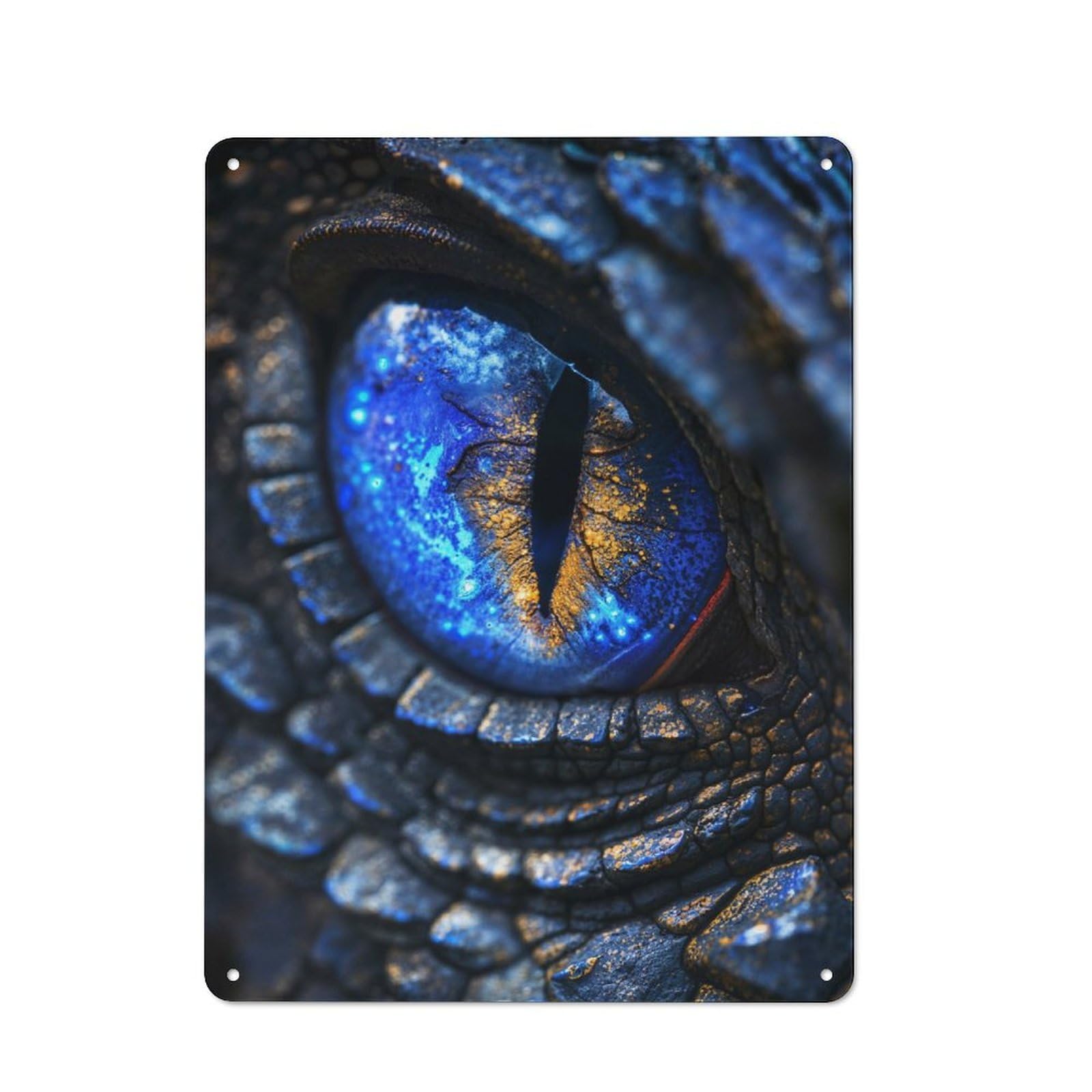 Junmoney Draconic Gaze Industrial-Style Tin Sign 40X30cm For Pub Or Café, Suited To Pub Decor Enthusiasts