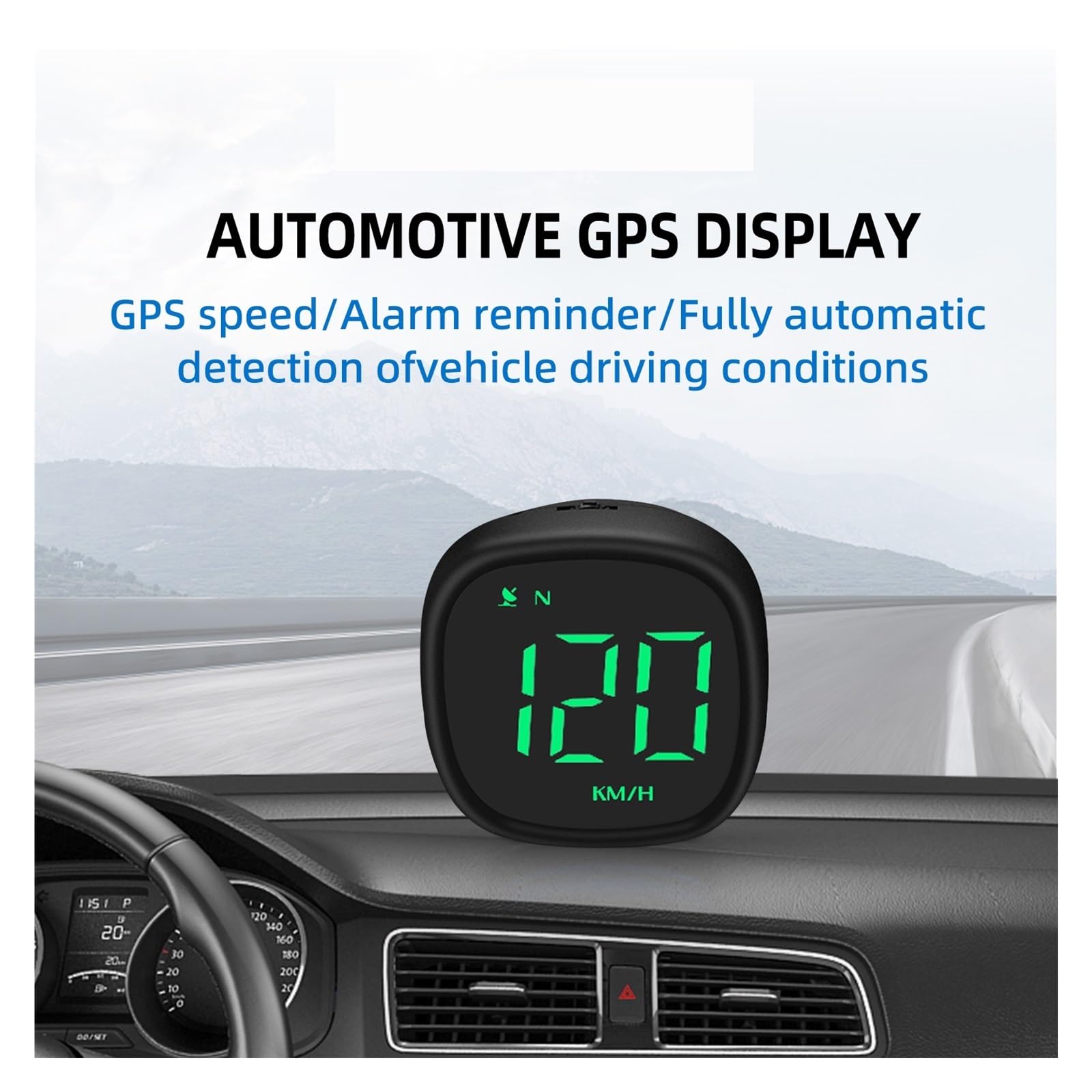M30 GPS HUD Head Up Display Velocímetro Digital Alarma De Exceso De Velocidad Brújula Fatiga Recordatorio De Conducción Accesorios For Moto Y Coche para todos los vehículos(White)